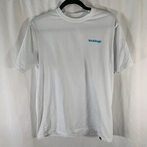 Birddogs Shirt Men's Medium White Short Sleeve Crew Neck Cotton Blend